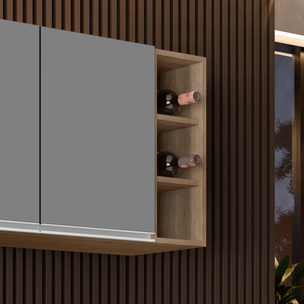 Nicho Aéreo Adega Vertical 20cm Riad Castanho - Lumil