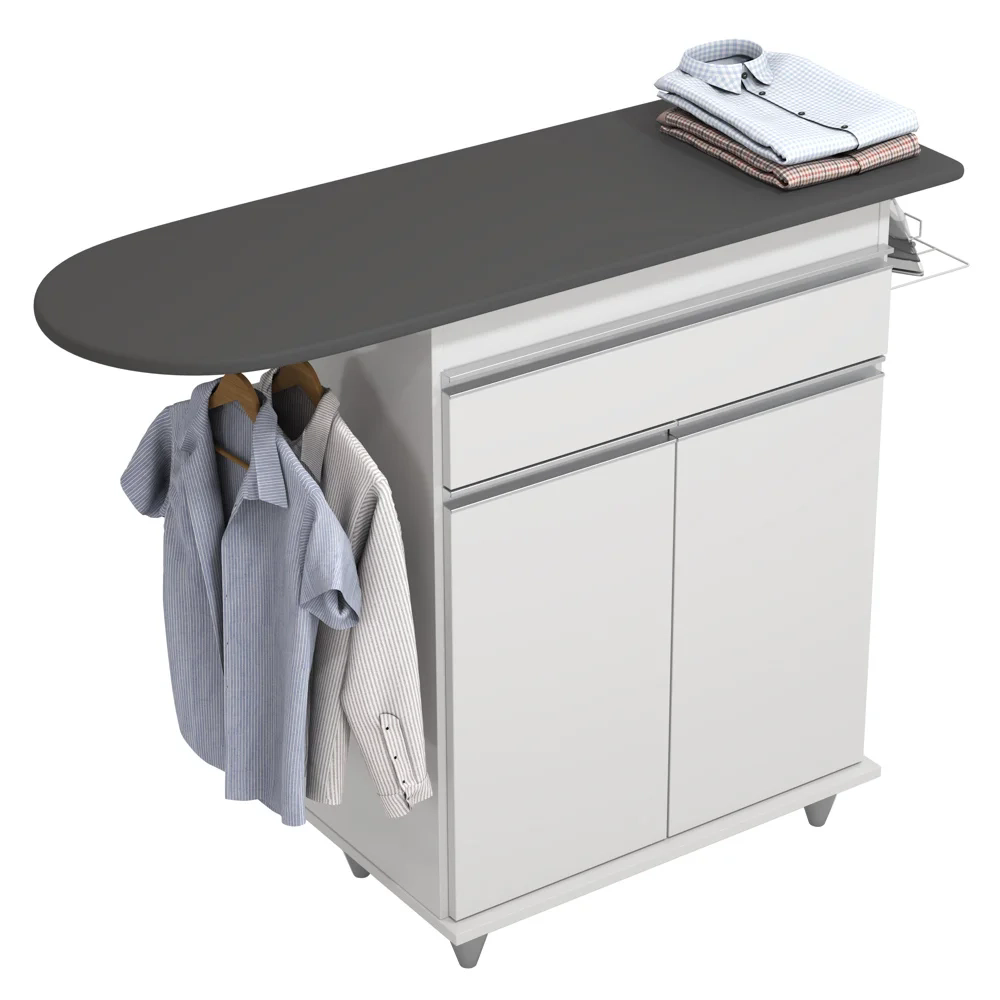 Tábua de Passar Com Balcão 2 Portas 1 Gaveta Larissa Branco - Lumil