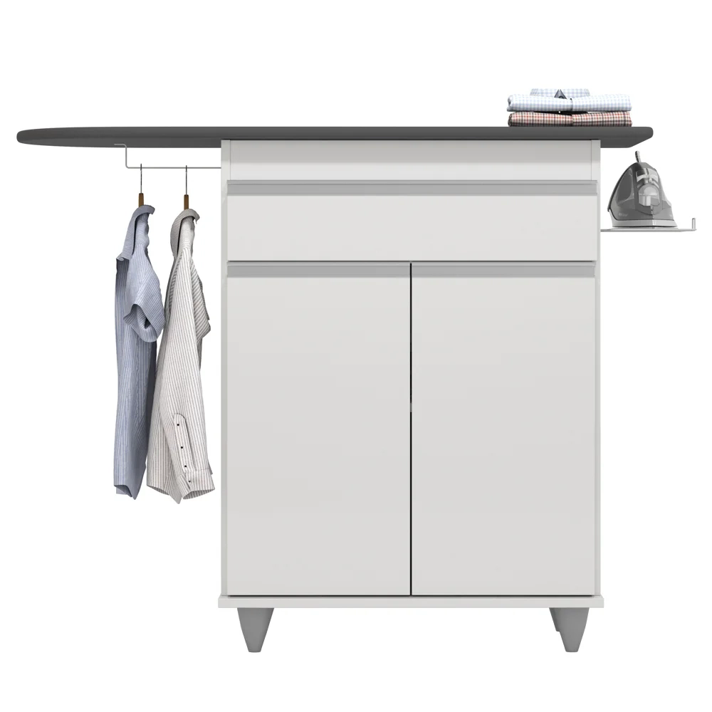Tábua de Passar Com Balcão 2 Portas 1 Gaveta Larissa Branco - Lumil