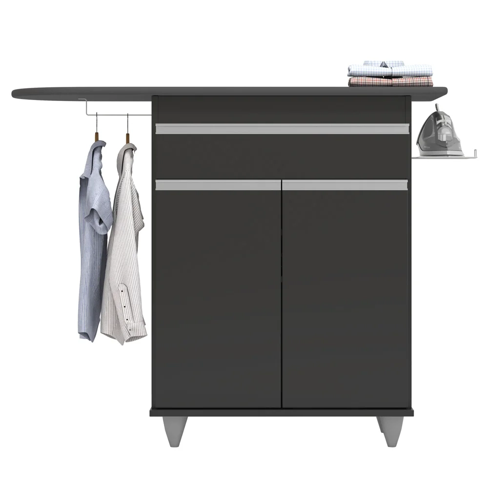 Tábua de Passar Com Balcão 2 Portas 1 Gaveta Larissa Preto - Lumil