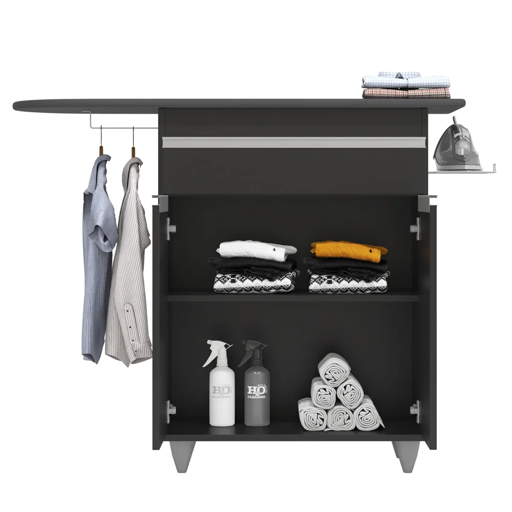 Tábua de Passar Com Balcão 2 Portas 1 Gaveta Larissa Preto - Lumil