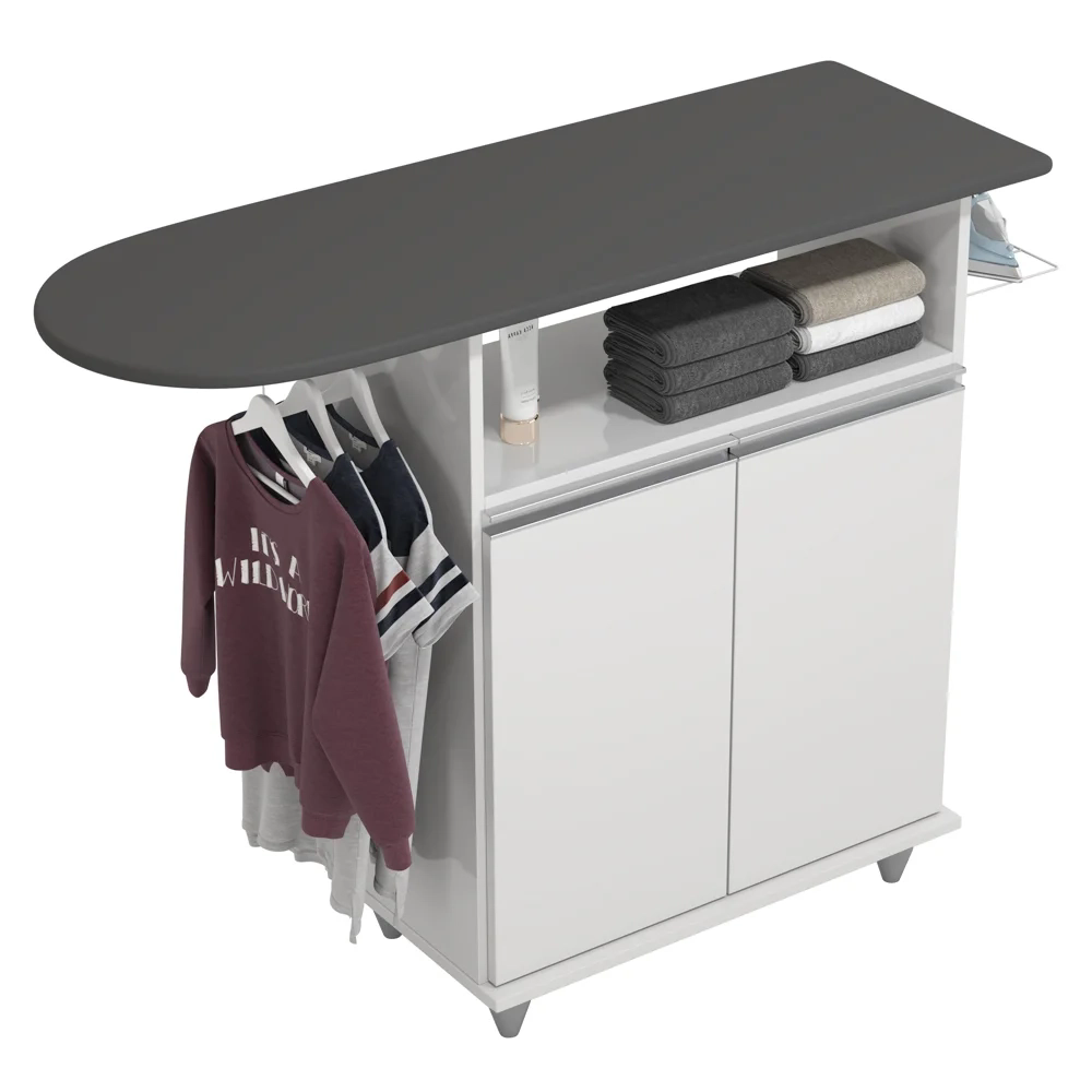 Tábua de Passar Com Balcão 2 Portas Carla Branco - Lumil