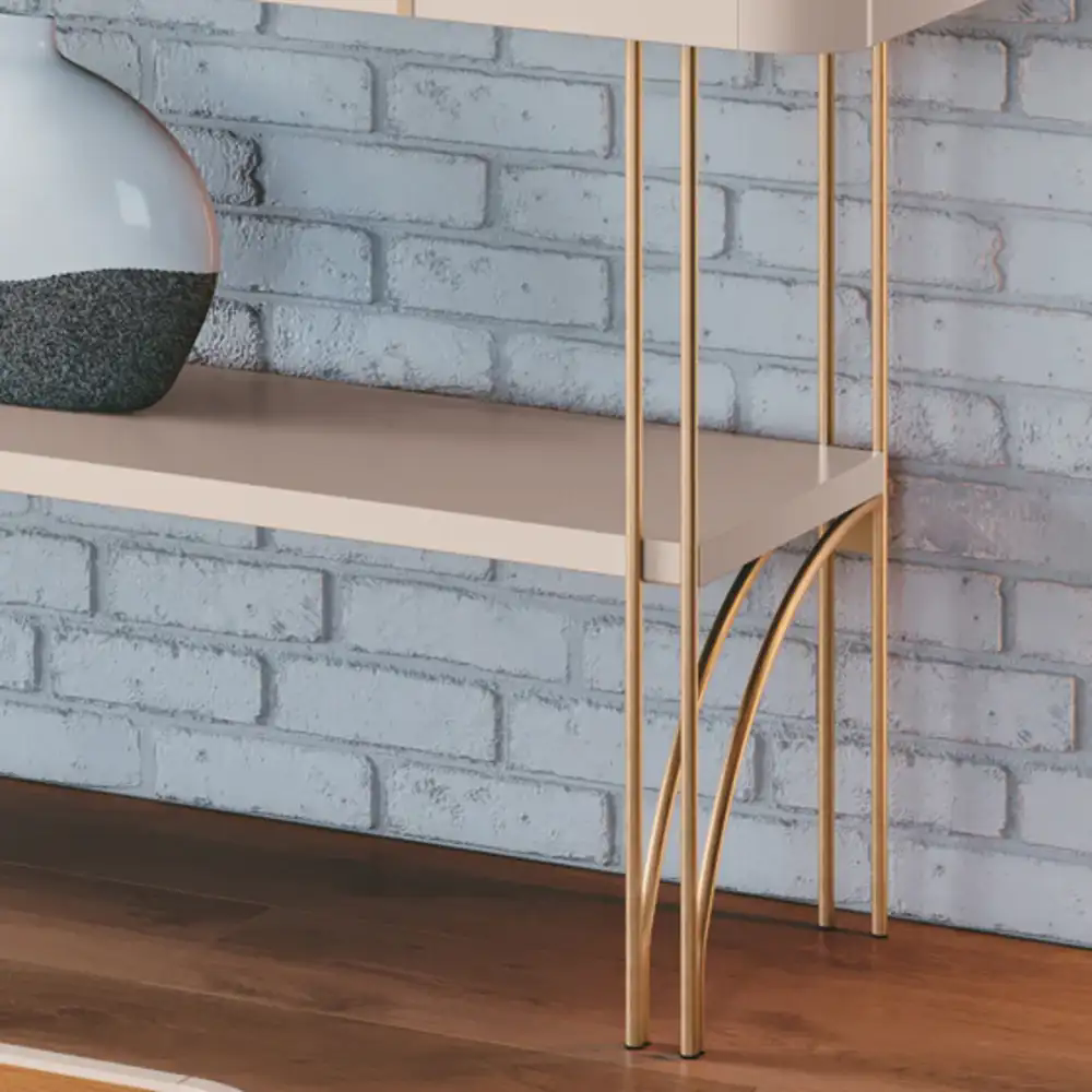 Aparador Para Sala de Estar Pés de Aço Gianni H01 Off White/Cinamomo - Mpozenato