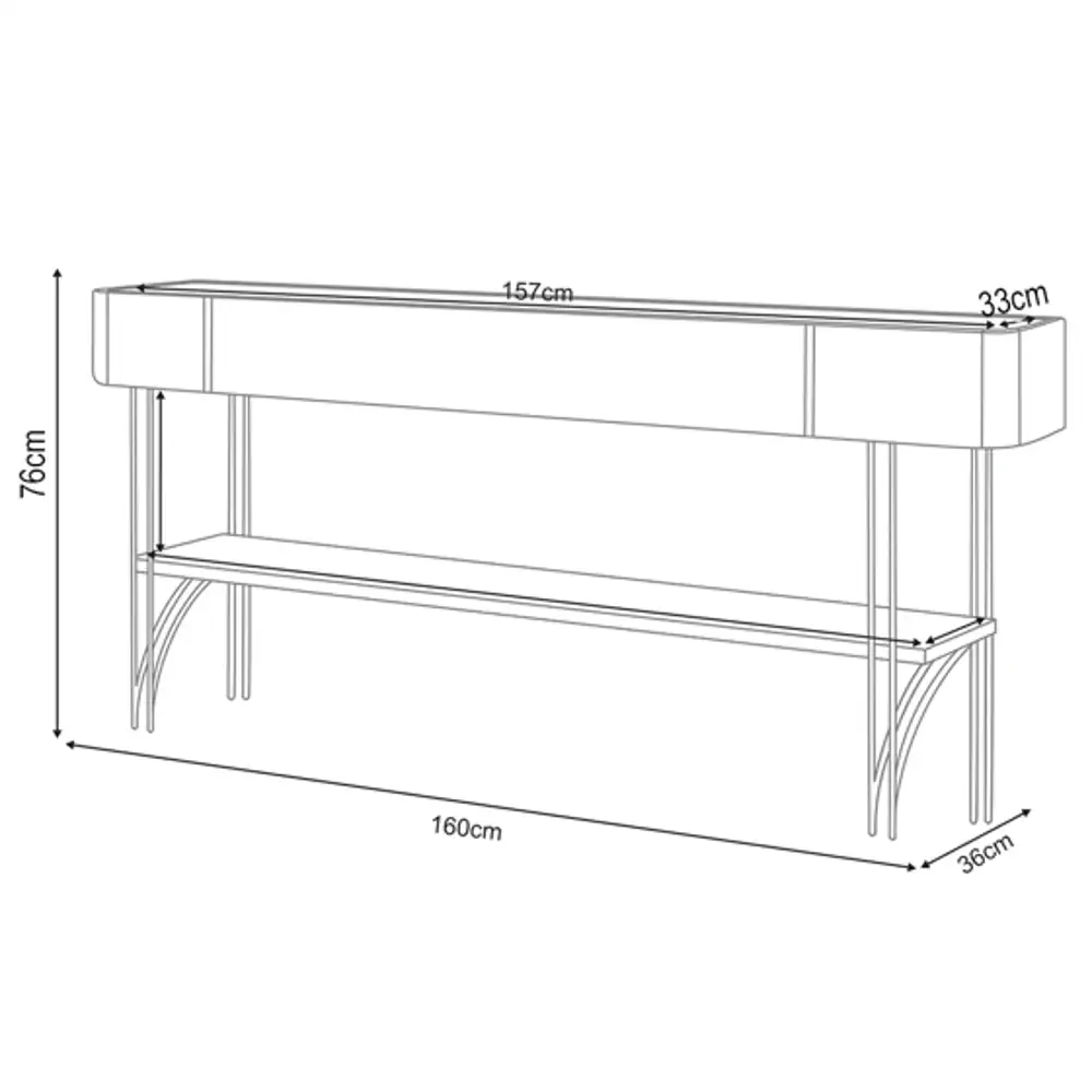 Aparador Para Sala de Estar Pés de Aço Gianni H01 Off White/Cinamomo - Mpozenato