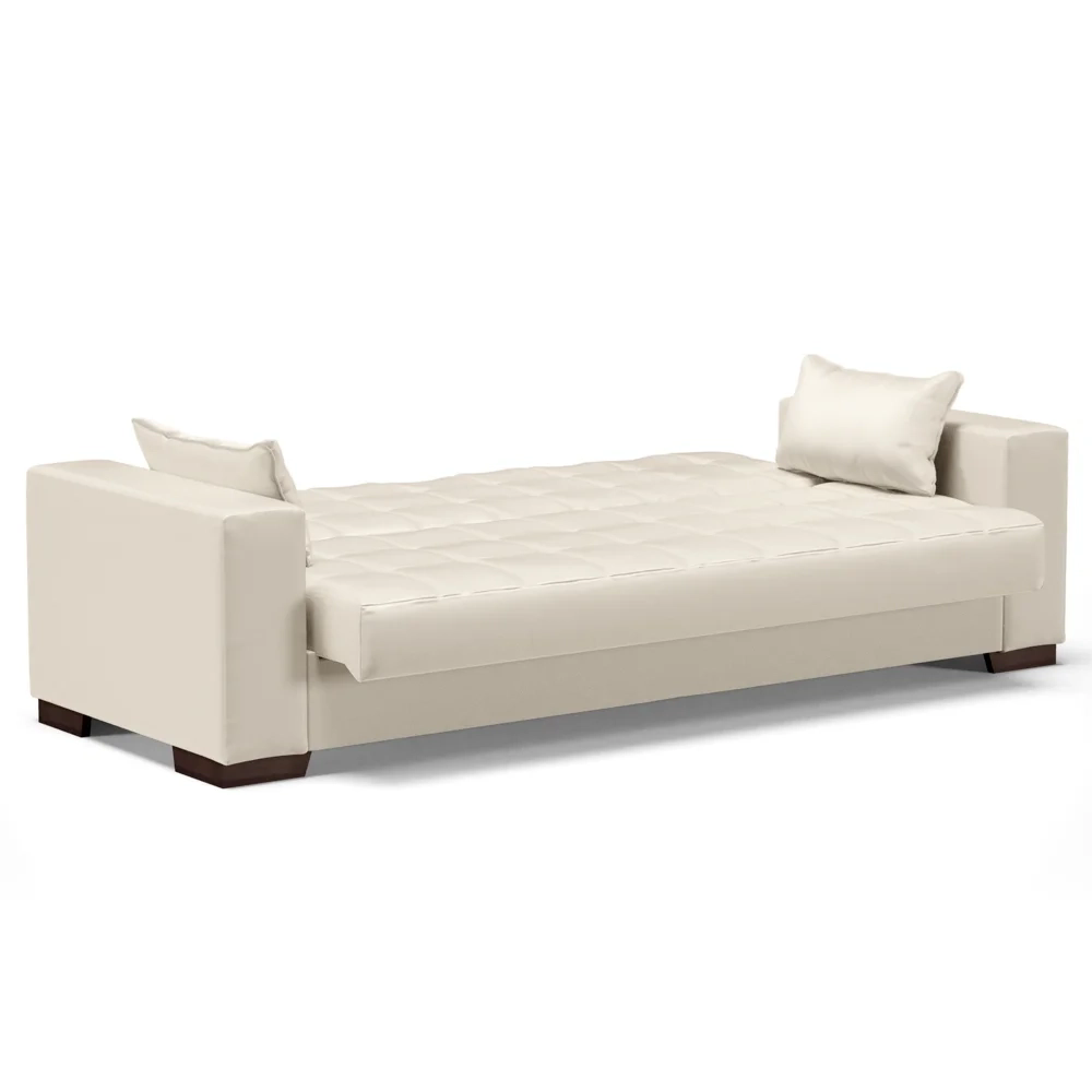 Sofá Cama para Sala de Estar Lisboa Corino Bege - Ibiza