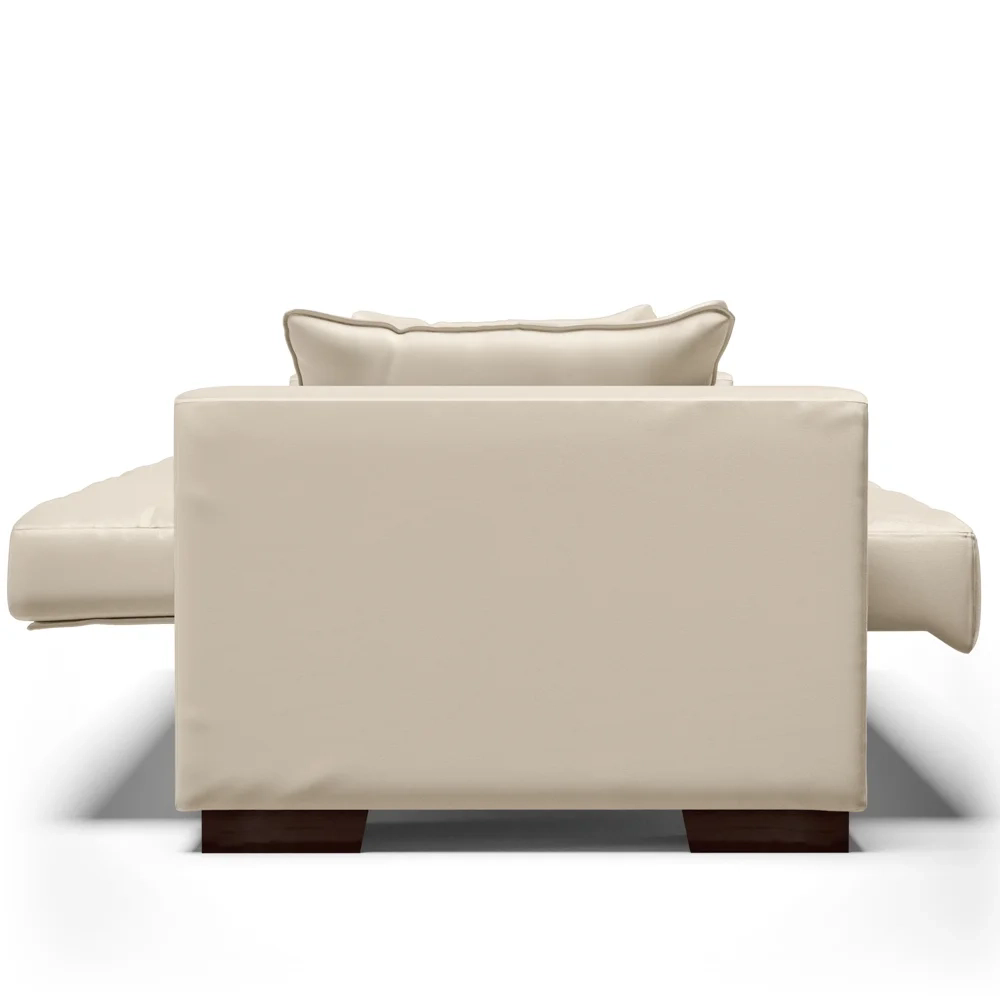 Sofá Cama para Sala de Estar Lisboa Corino Bege - Ibiza