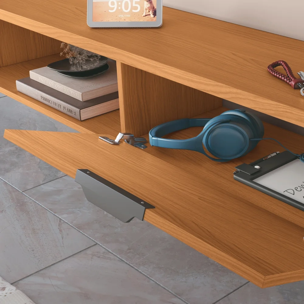 Painel Para TV 70 Pol 180cm Ripado 2 Portas Solle H01 Off White/Cinamomo - Mpozenato