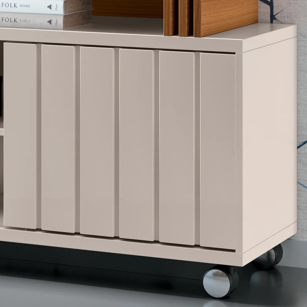 Rack para Sala Bancada de TV 70 Pol. 180cm Briz H01 Off White/Cinamomo - Mpozenato