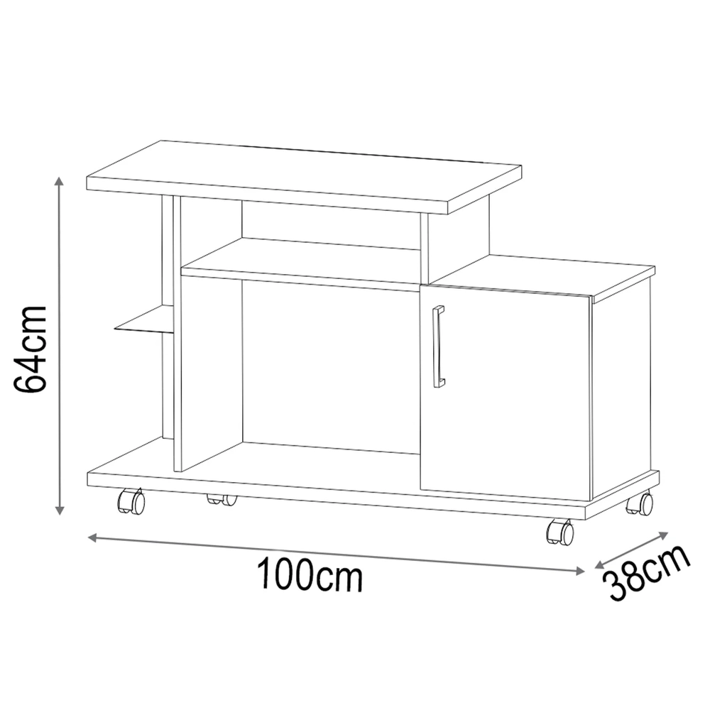 Rack para Sala Pequena TV até 26 Pol. 100cm Marte H01 Off White/Cinamomo - Mpozenato