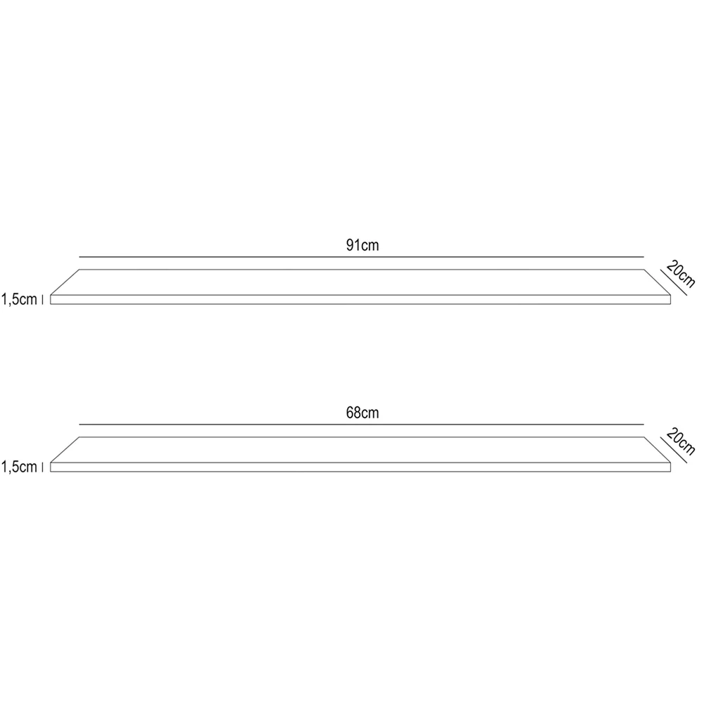 Prateleira Flutuante Para Sala Kit 3 com Suporte Invisível CP3 Yara Branco - Lumil