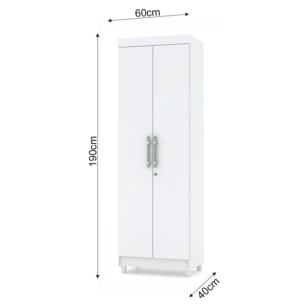 Armário Multiuso Cozinha Lavanderia 2 Portas Aline V02 Branco - Mpozenato