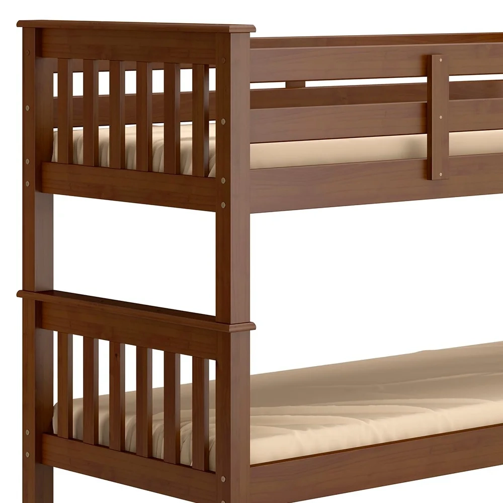 Beliche Solteiro Juvenil com Escada Móvel Bliss Z40 Castanho Acetinado - Mpozenato