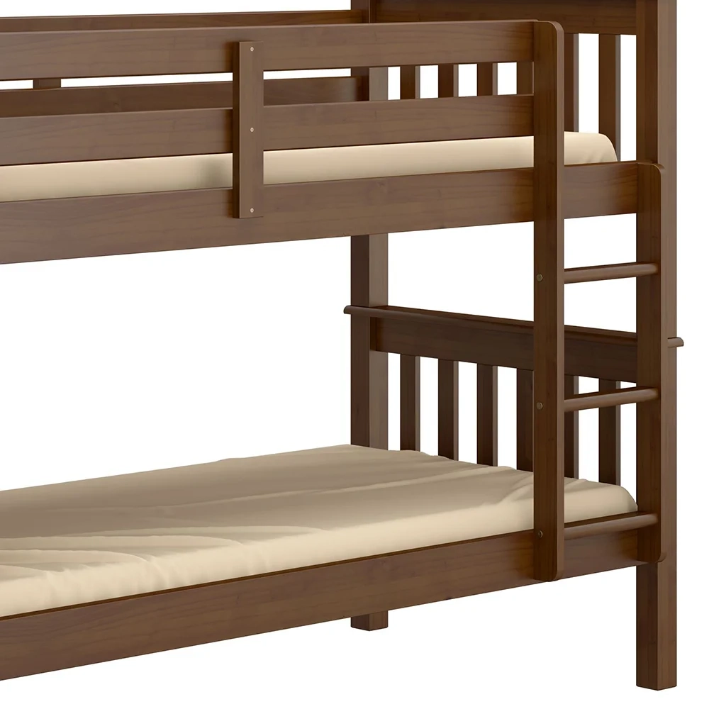 Beliche Solteiro Juvenil com Escada Móvel Bliss Z40 Castanho Acetinado - Mpozenato