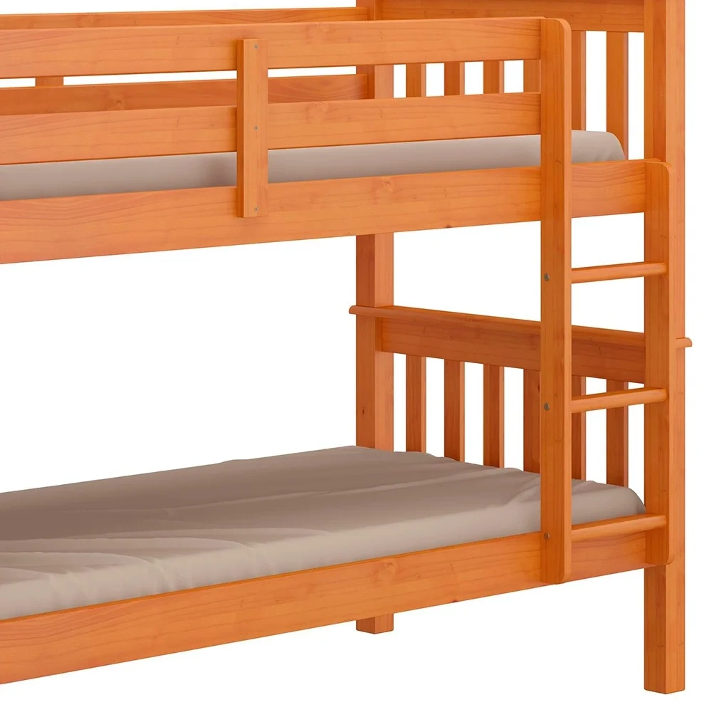 Beliche Solteiro Juvenil com Escada Fixa Bliss Z40 Mel Acetinado - Mpozenato