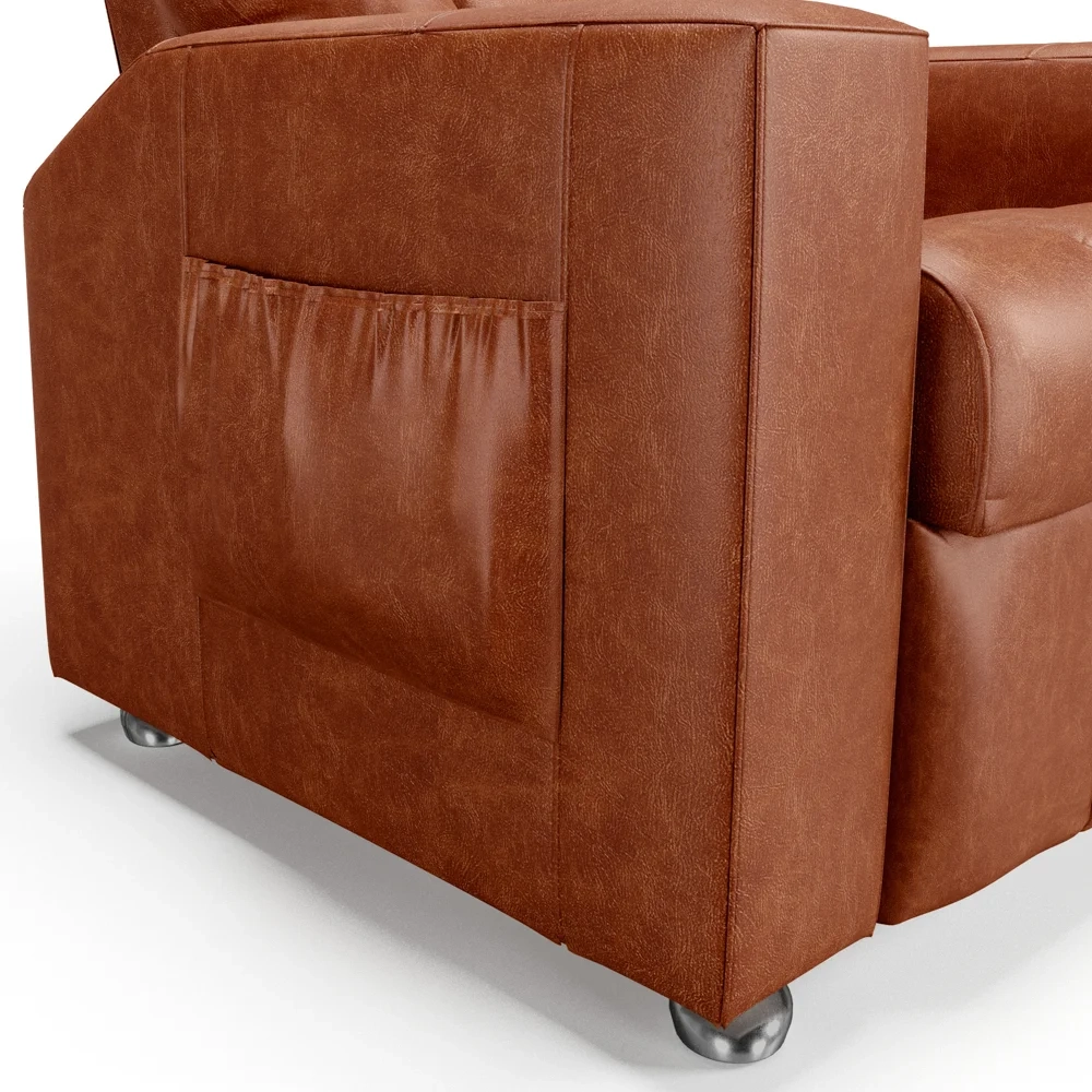 Poltrona do Papai Reclinável Para Cinema Praddo FH9 PU Camel - Mpozenato