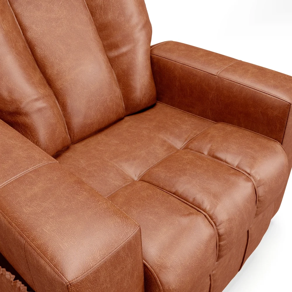 Poltrona do Papai Reclinável Para Cinema Praddo FH9 PU Camel - Mpozenato