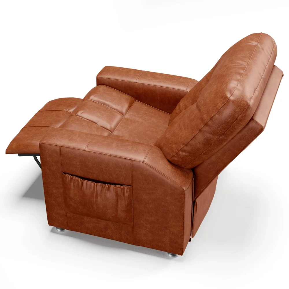 Poltrona do Papai Reclinável Para Cinema Praddo FH9 PU Camel - Mpozenato