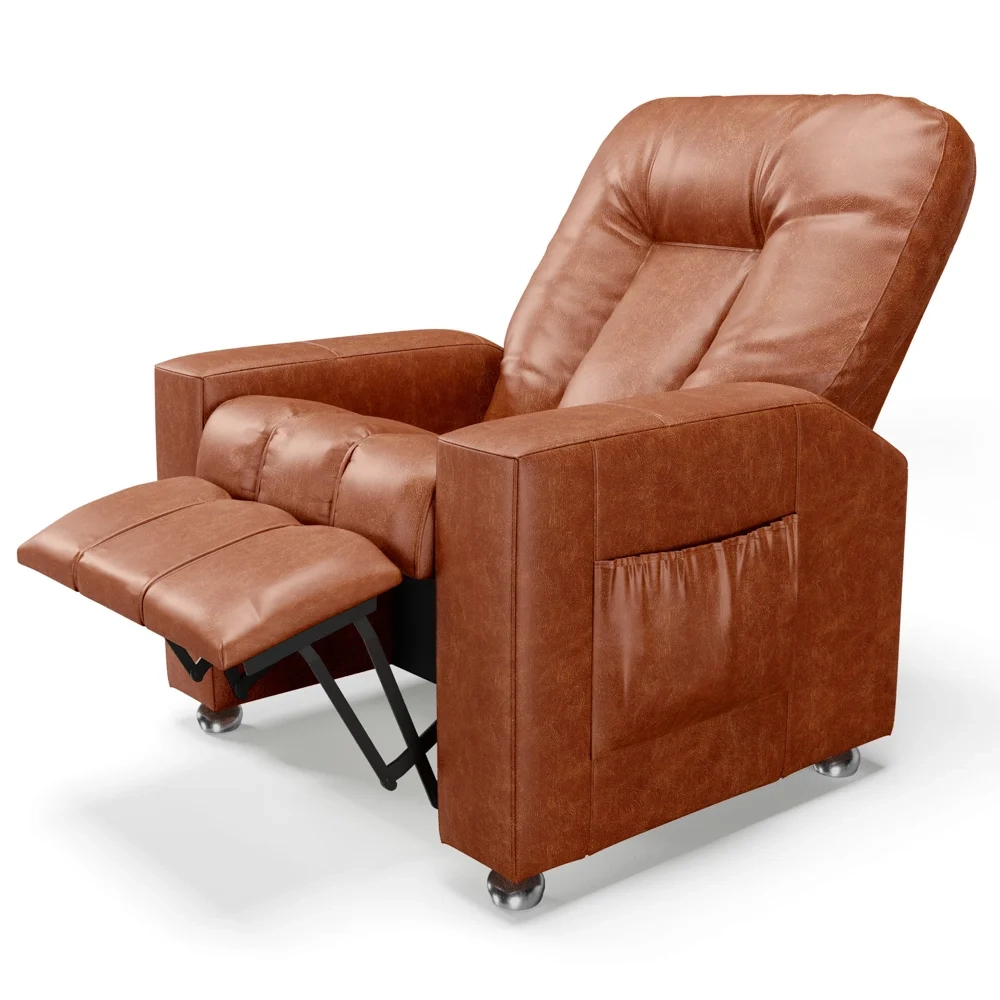 Poltrona do Papai Reclinável Para Cinema Praddo FH9 PU Camel - Mpozenato