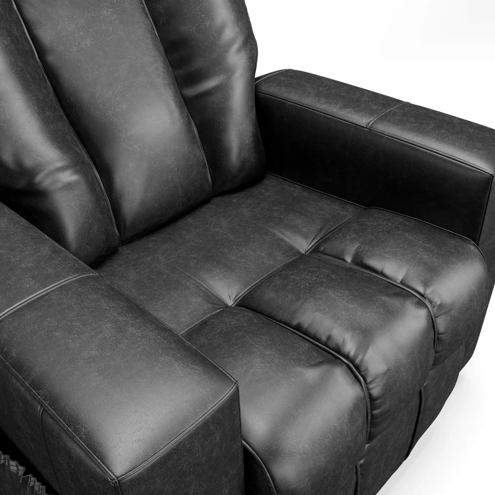 Poltrona do Papai Reclinável Para Cinema Praddo FH9 PU Preto Brilho - Mpozenato