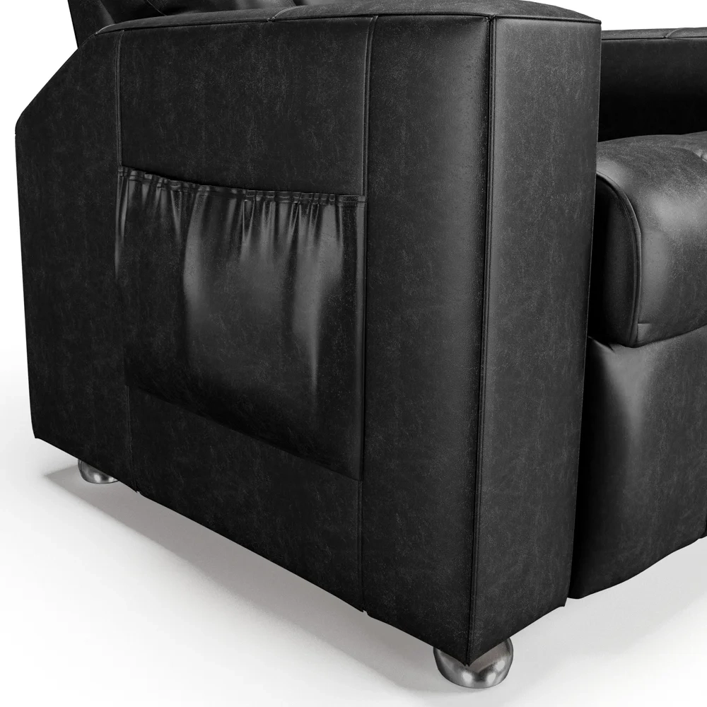 Poltrona do Papai Reclinável Para Cinema Praddo FH9 PU Preto Brilho - Mpozenato