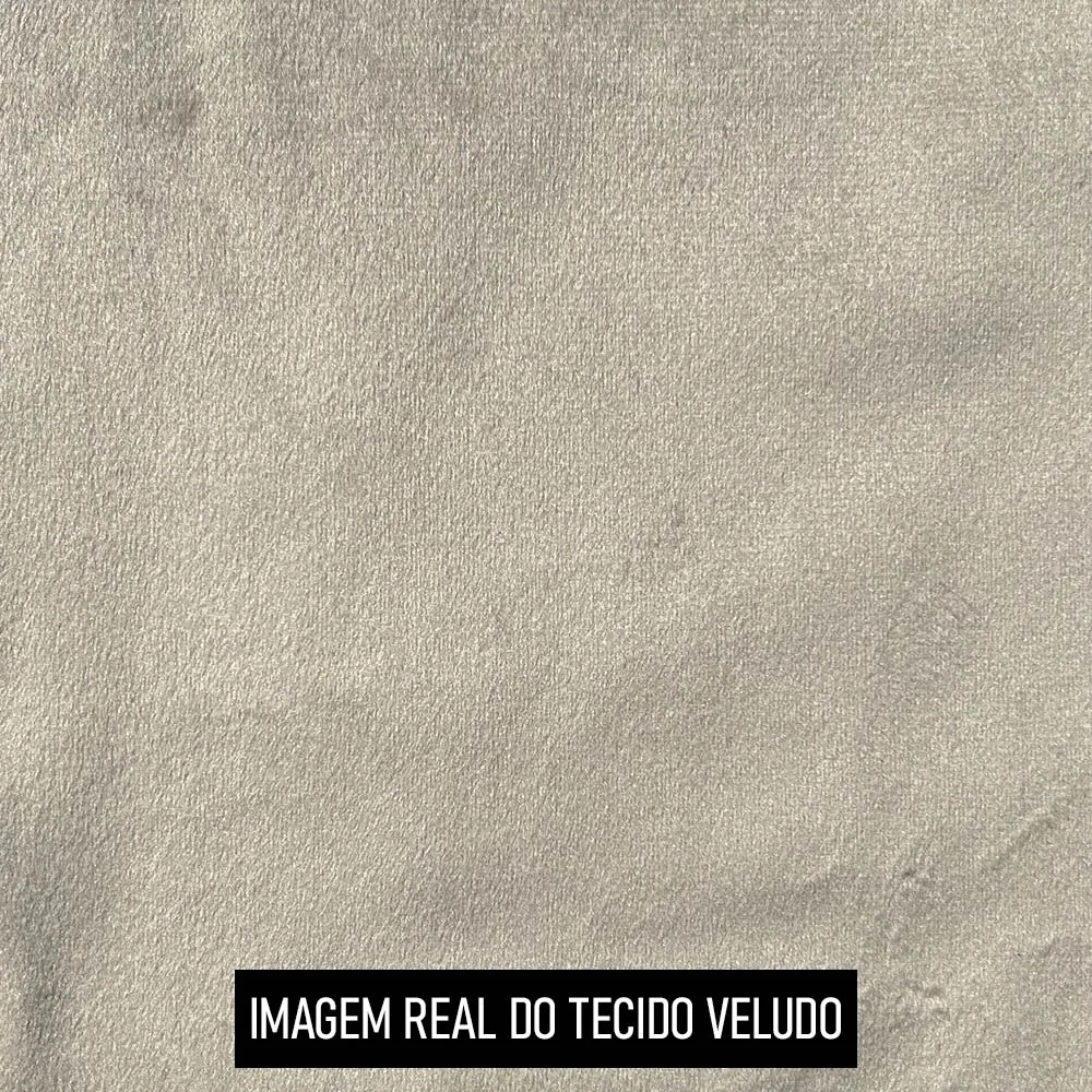 Poltrona Decorativa Redonda Giratória com Almofadas Saphire Z32 Veludo Bege - Mpozenato