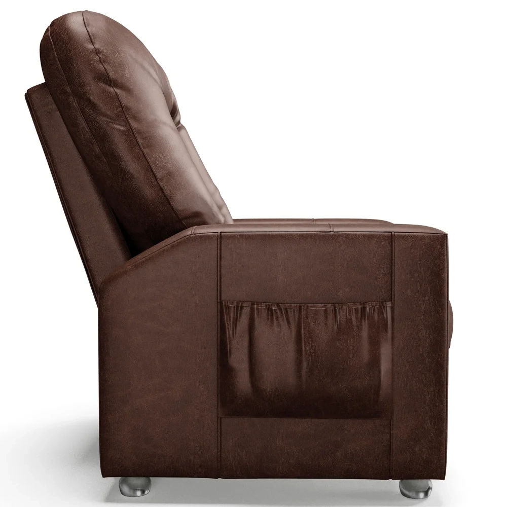 Poltrona do Papai Reclinável Para Cinema Praddo FH9 PU Marrom Brilho - Mpozenato