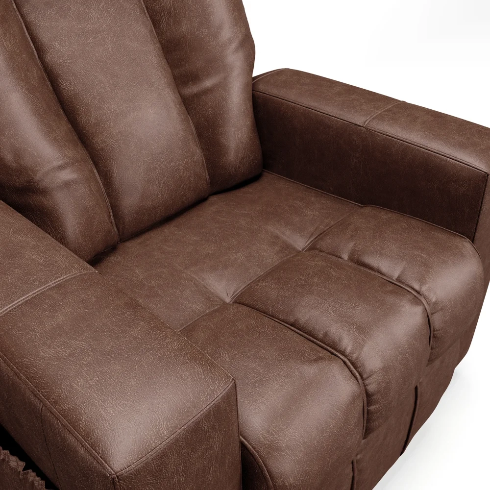 Poltrona do Papai Reclinável Para Cinema Praddo FH9 PU Marrom Brilho - Mpozenato