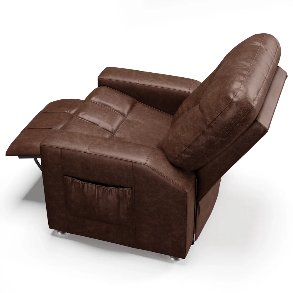Poltrona do Papai Reclinável Para Cinema Praddo FH9 PU Marrom Brilho - Mpozenato