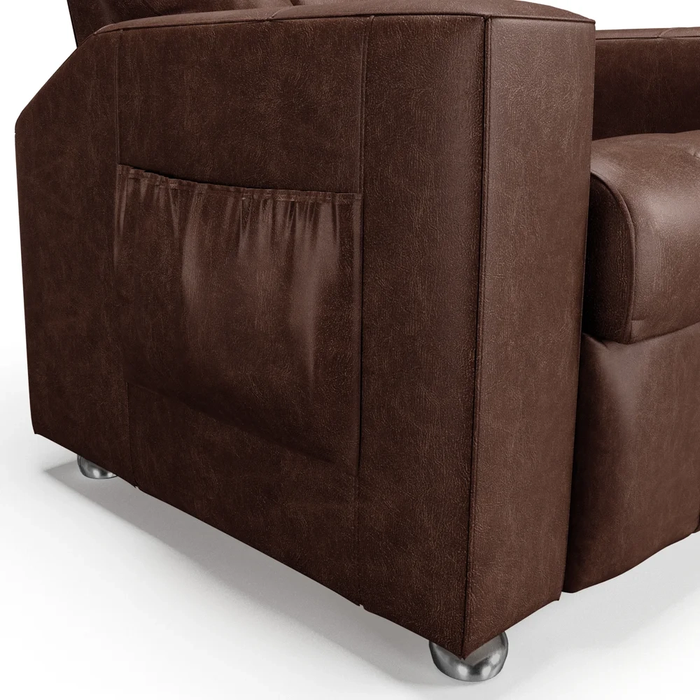 Poltrona do Papai Reclinável Para Cinema Praddo FH9 PU Marrom Brilho - Mpozenato