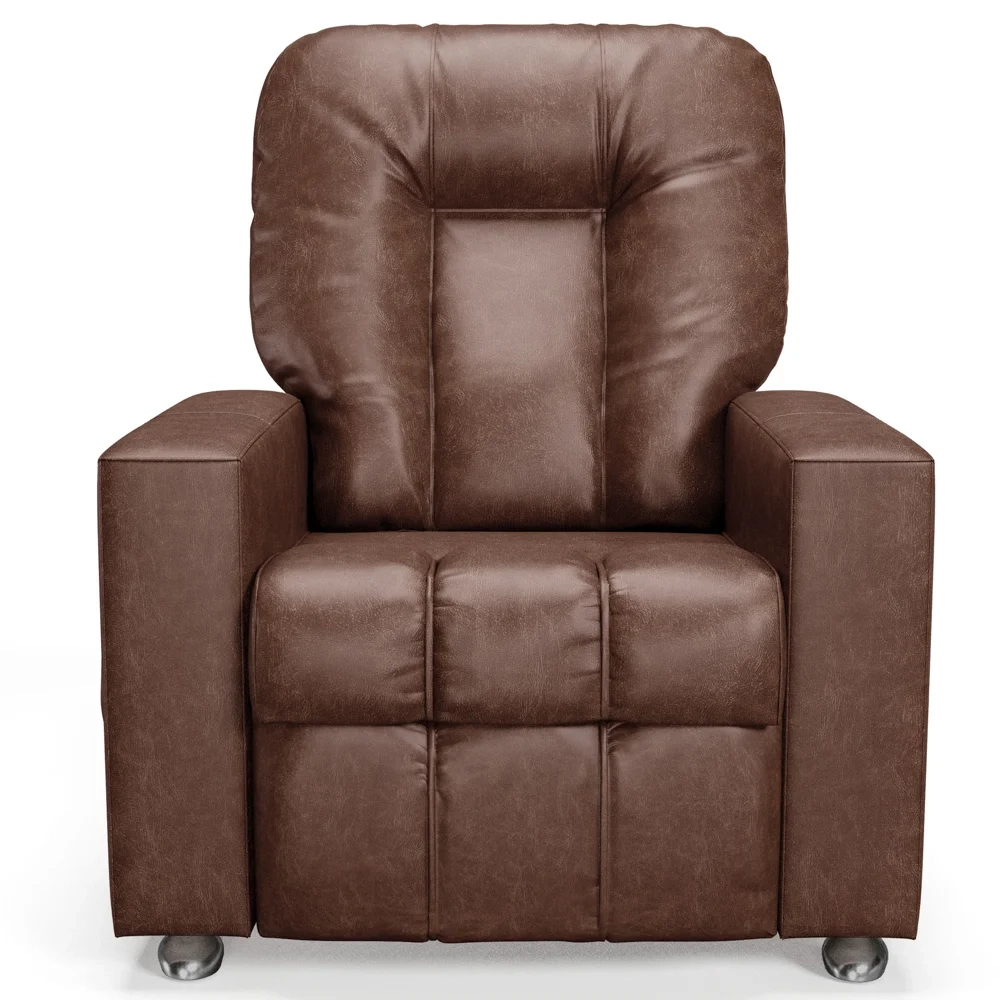 Poltrona do Papai Reclinável Para Cinema Praddo FH9 PU Marrom Brilho - Mpozenato