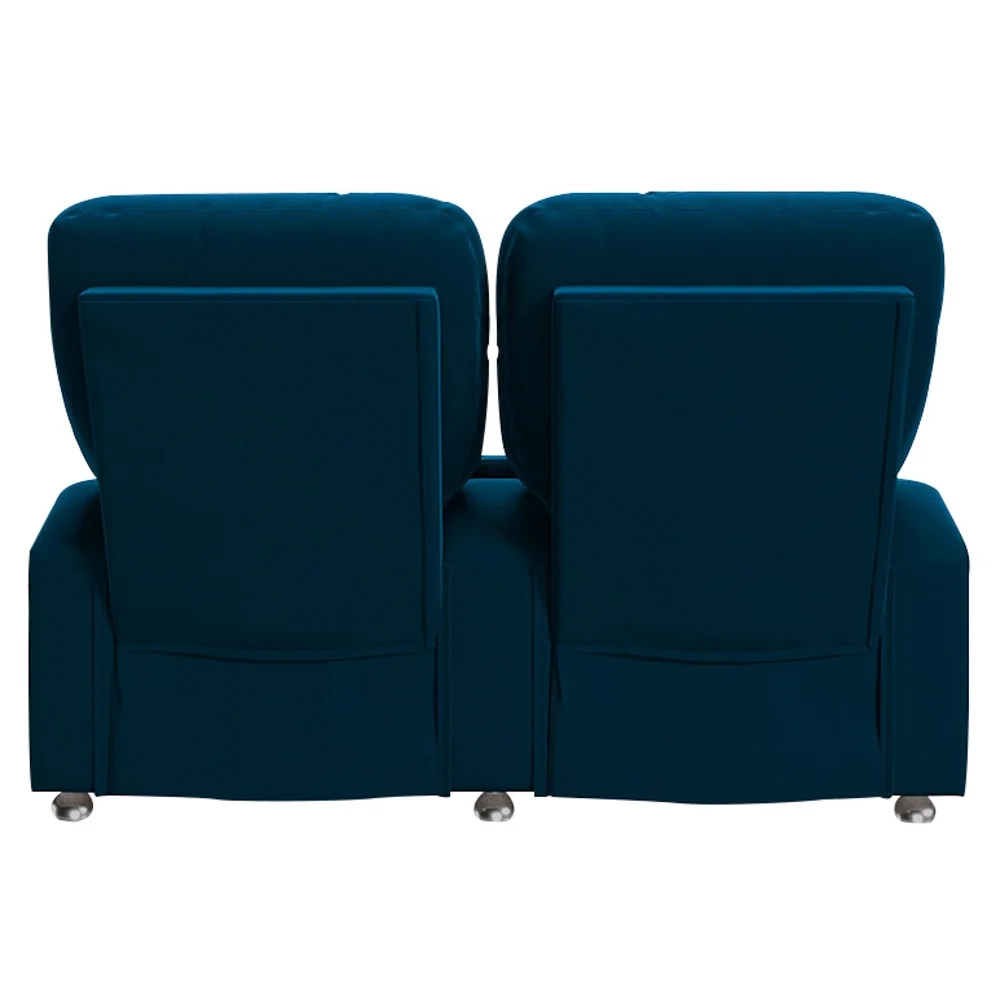 Poltrona Reclinável Para Cinema 2 Lugares Praddo FH9 Veludo Azul Marinho - Mpozenato