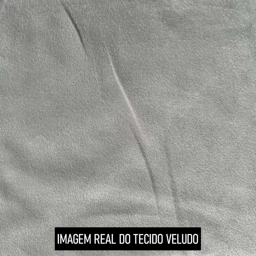 Poltrona Decorativa Redonda Giratória com Almofadas Saphire Z32 Veludo Cinza - Mpozenato