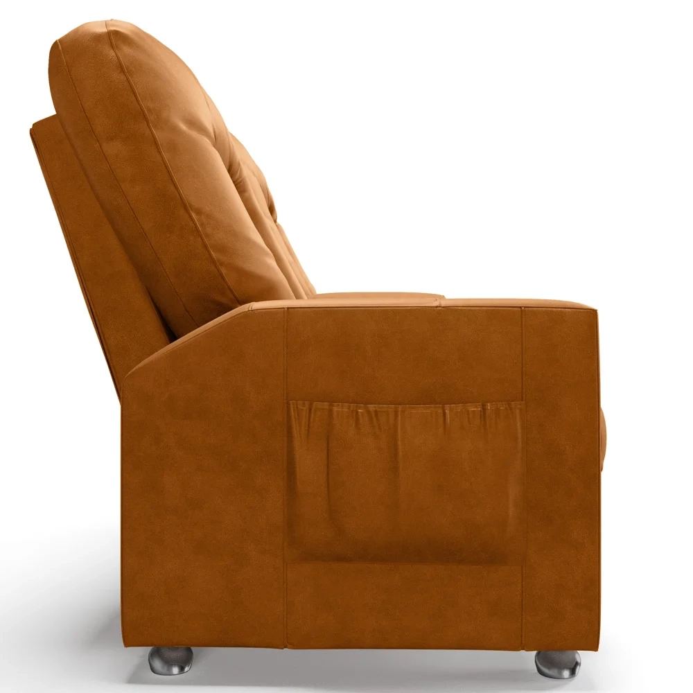 Poltrona Reclinável Para Cinema 2 Lugares Praddo FH9 PU Whisky - Mpozenato