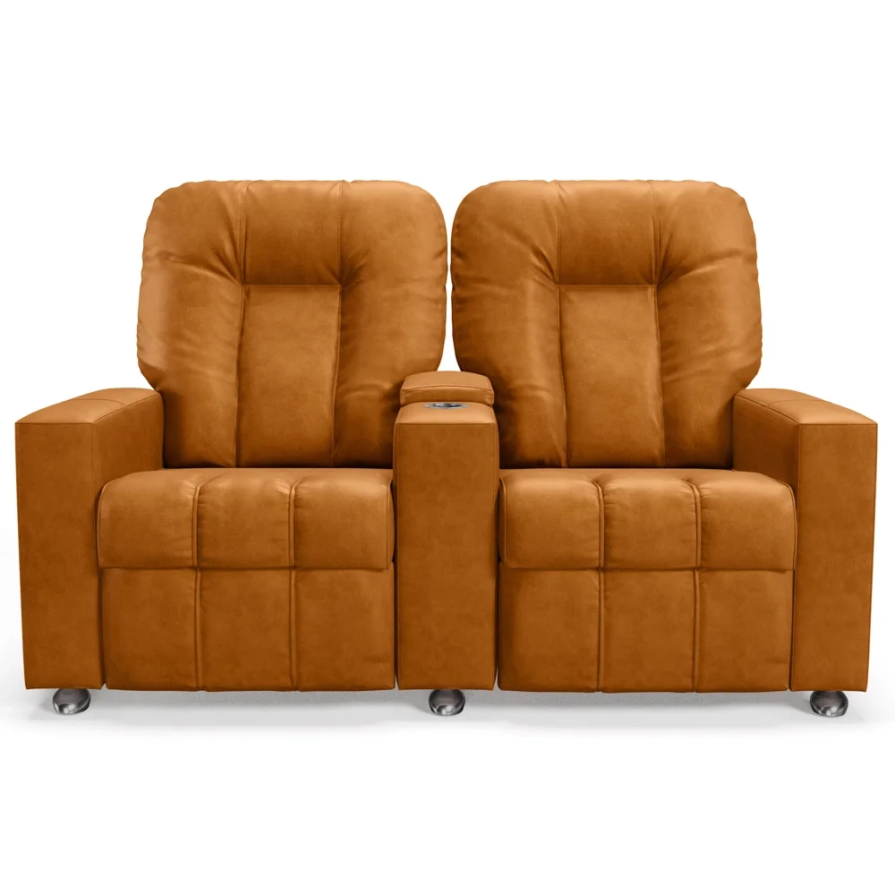 Poltrona Reclinável Para Cinema 2 Lugares Praddo FH9 PU Whisky - Mpozenato