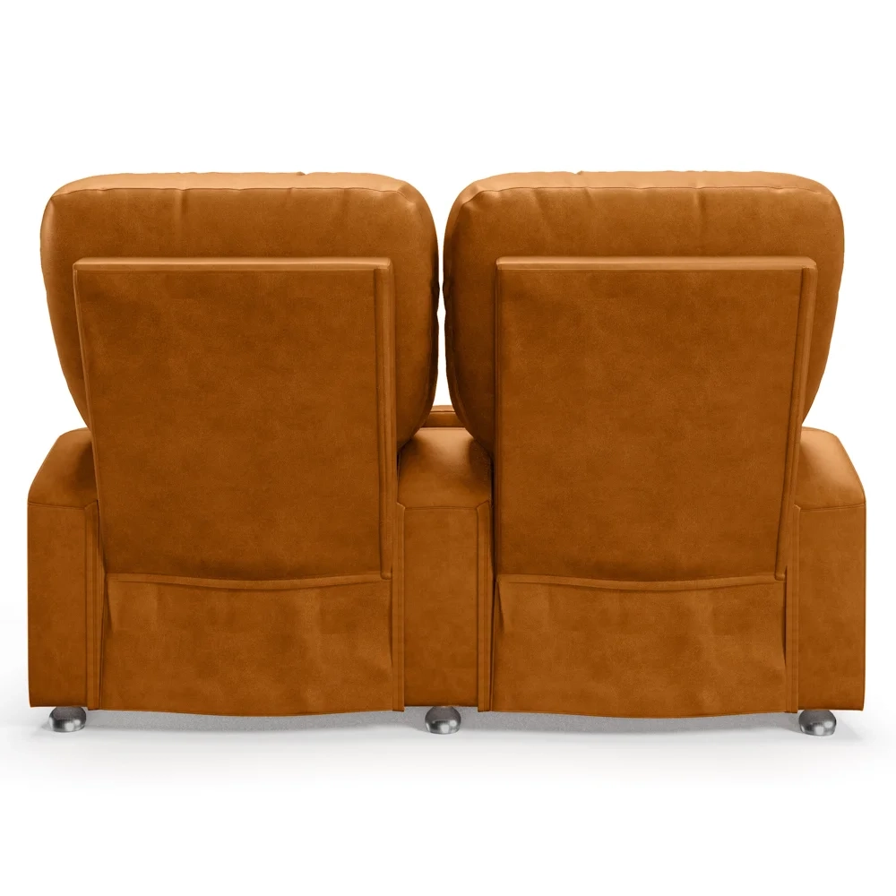 Poltrona Reclinável Para Cinema 2 Lugares Praddo FH9 PU Whisky - Mpozenato
