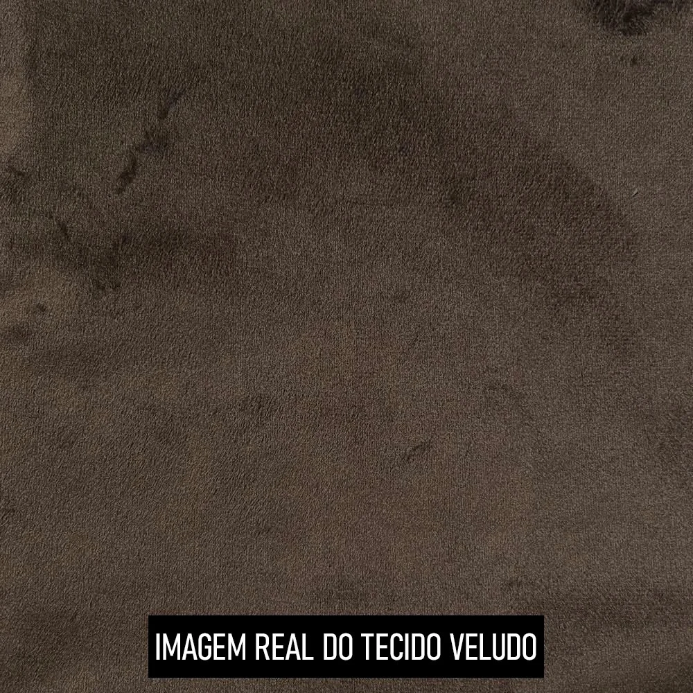 Poltrona Decorativa Redonda Giratória com Almofadas Saphire Z32 Veludo Marrom - Mpozenato