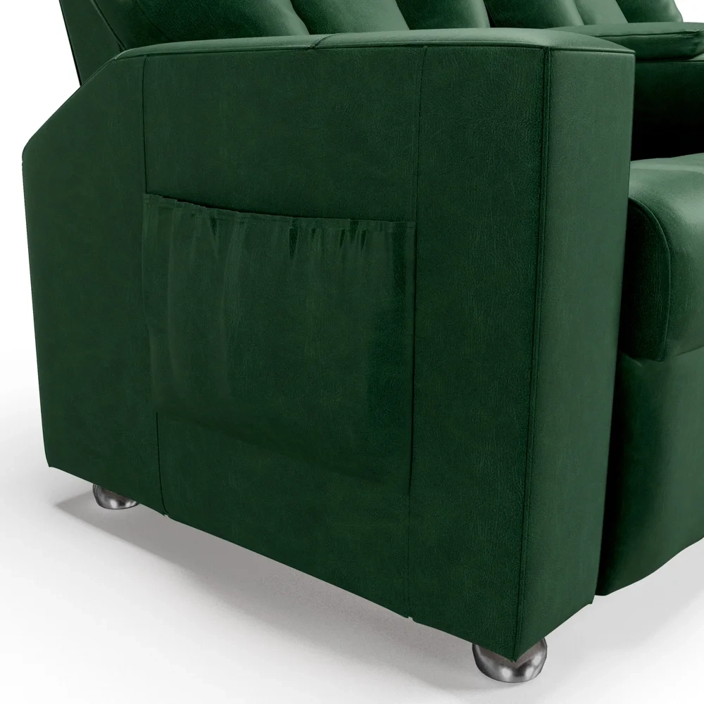 Poltrona Reclinável Para Cinema 2 Lugares Praddo FH9 PU Verde - Mpozenato