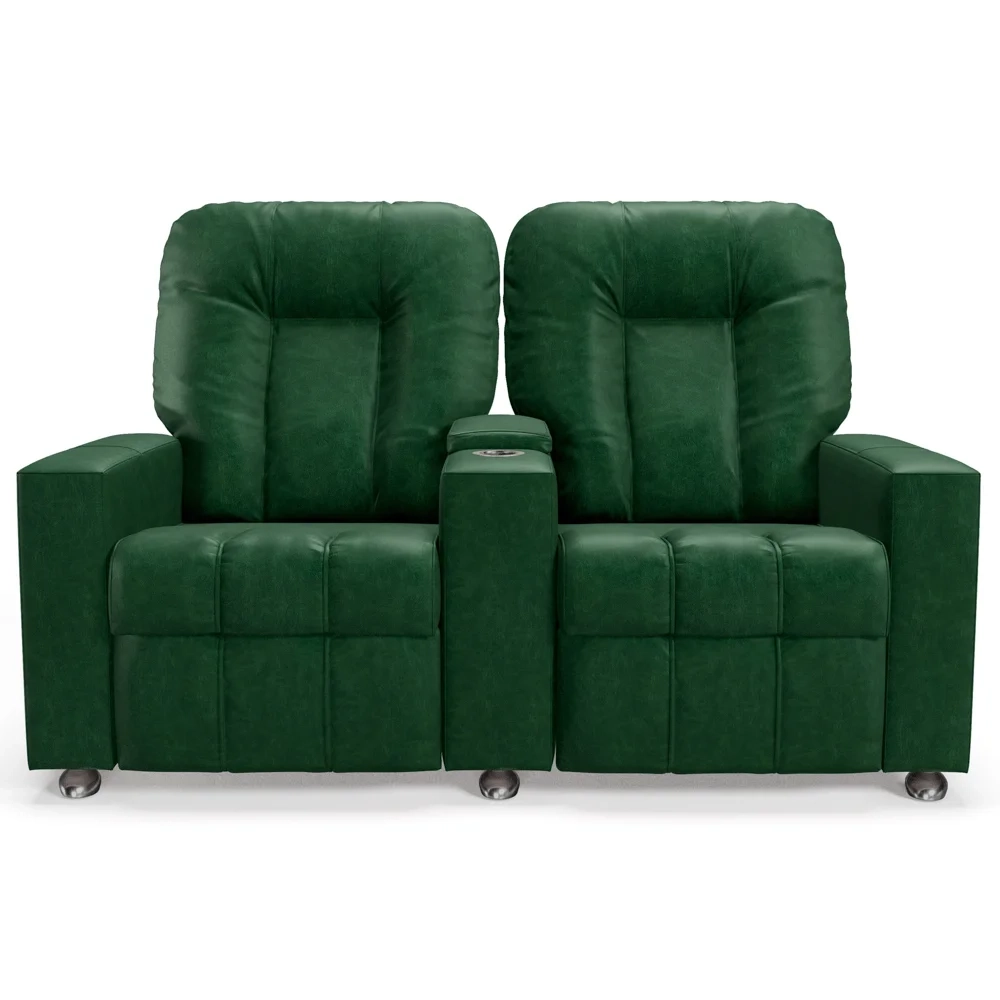Poltrona Reclinável Para Cinema 2 Lugares Praddo FH9 PU Verde - Mpozenato