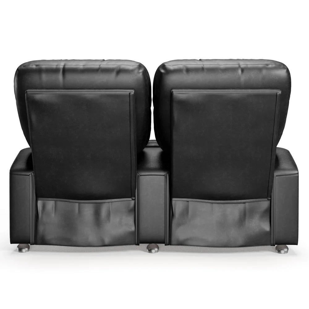 Poltrona Reclinável Para Cinema 2 Lugares Praddo FH9 PU Preto Brilho - Mpozenato