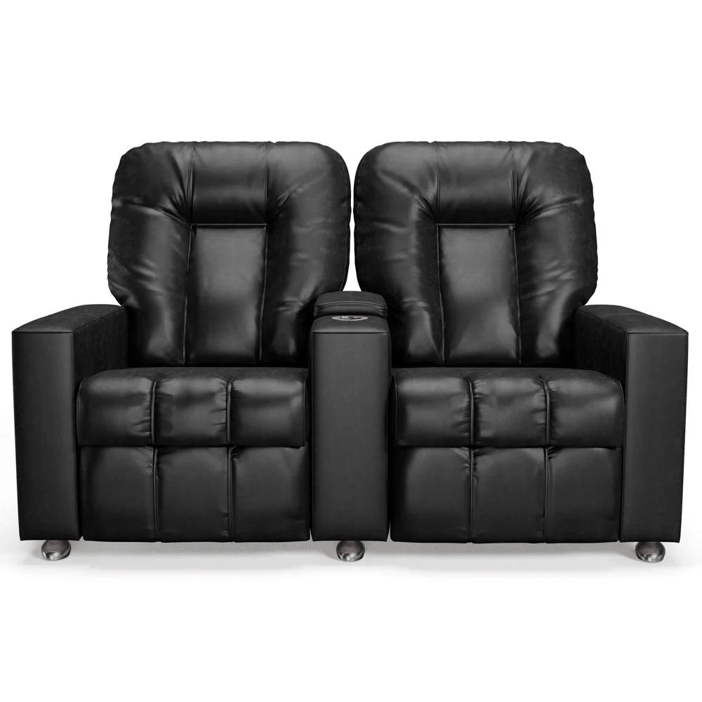 Poltrona Reclinável Para Cinema 2 Lugares Praddo FH9 PU Preto Brilho - Mpozenato