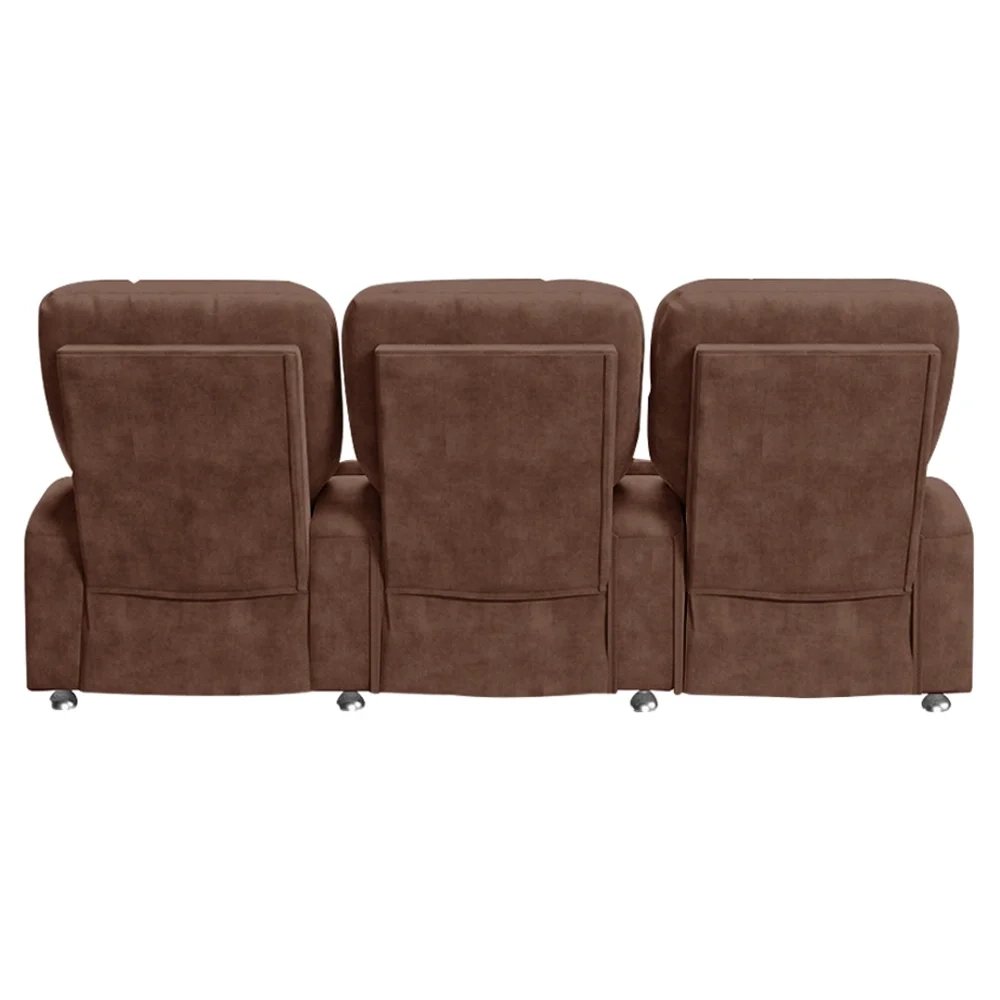 Poltrona Reclinável Para Cinema 3 Lugares Praddo FH9 Veludo Terracota - Mpozenato