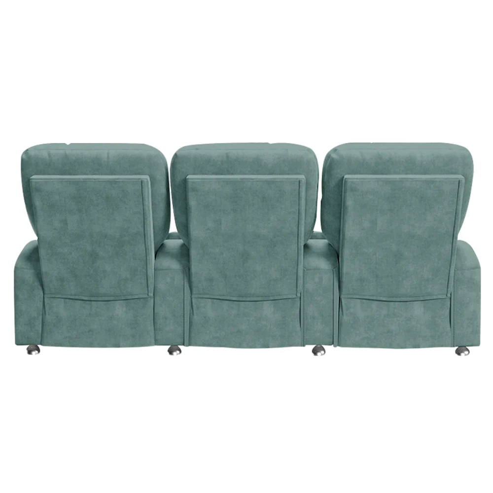 Poltrona Reclinável Para Cinema 3 Lugares Praddo FH9 Veludo Azul Claro - Mpozenato