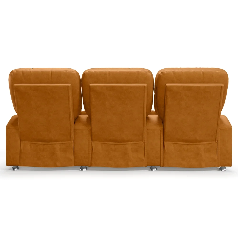 Poltrona Reclinável Para Cinema 3 Lugares Praddo FH9 PU Whisky - Mpozenato