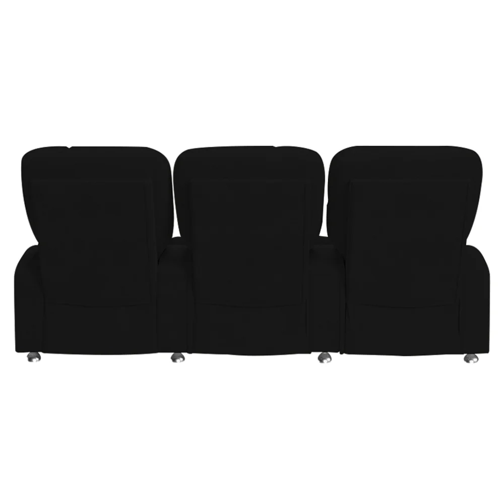 Poltrona Reclinável Para Cinema 3 Lugares Praddo FH9 Veludo Preto - Mpozenato