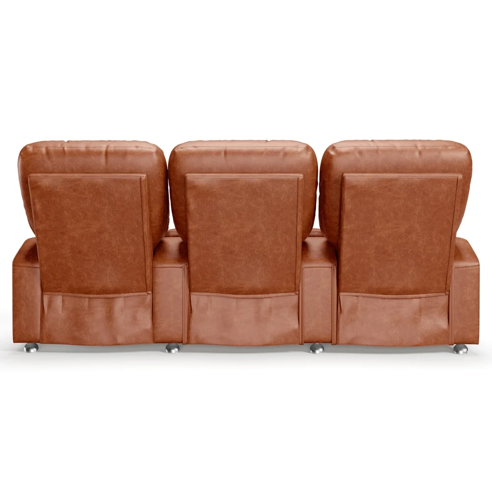 Poltrona Reclinável Para Cinema 3 Lugares Praddo FH9 PU Camel - Mpozenato