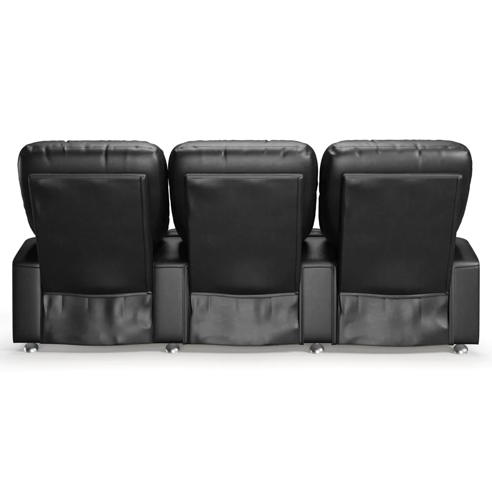 Poltrona Reclinável Para Cinema 3 Lugares Praddo FH9 PU Preto - Mpozenato