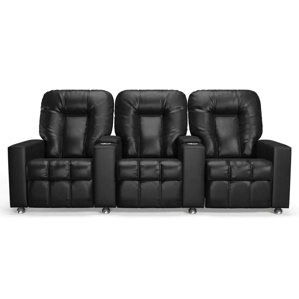 Poltrona Reclinável Para Cinema 3 Lugares Praddo FH9 PU Preto - Mpozenato