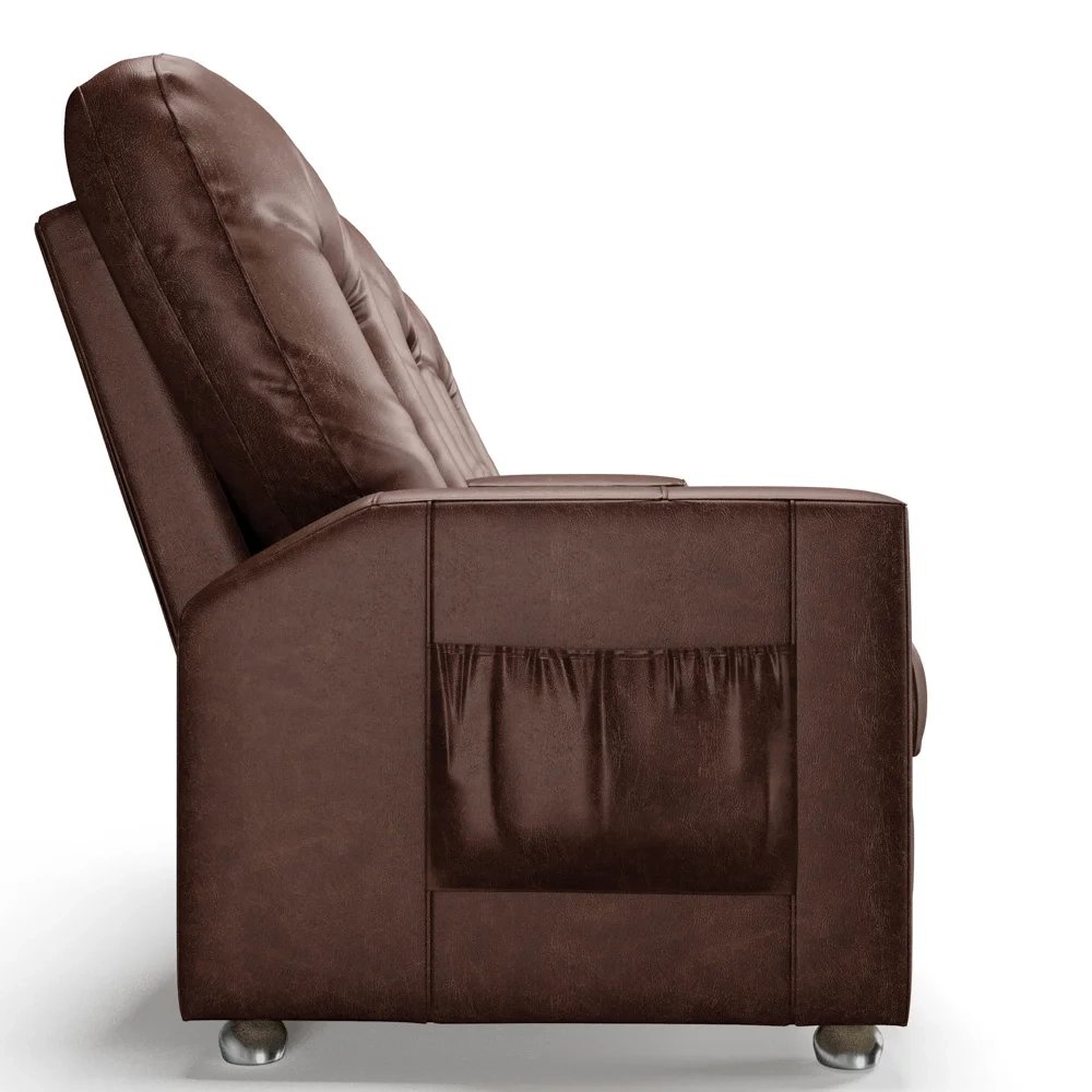 Poltrona Reclinável Para Cinema 3 Lugares Praddo FH9 PU Marrom Brilho - Mpozenato