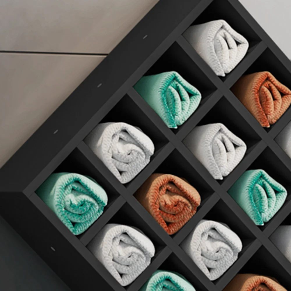 Nicho Decorativo Porta Toalha Para Salão Preto  - AJL Móveis