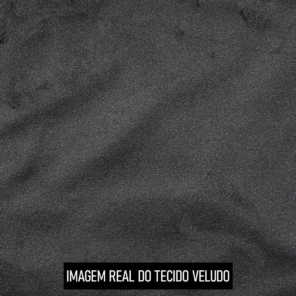 Poltrona Decorativa Redonda Giratória com Almofadas Saphire Z32 Veludo Preto - Mpozenato